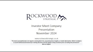 ROCKWOOD STRATEGIC PLC Interim Results and Portfolio update [upl. by Obellia452]