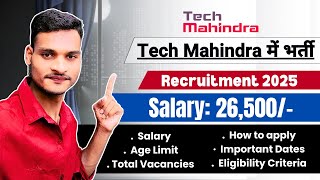 Tech Mahindra Recruitment 2025  Tech Mahindra Hirings Job Vacancy 2025  latest job vacancy 2025 [upl. by Atsyrk601]