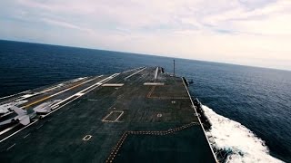 See aircraft carrier tested at top speed [upl. by Eddra]