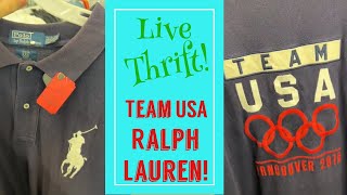 Live Thrift Found Team USA Ralph Lauren Olympics Polo [upl. by Oeflein]