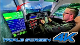 60FPS 4K Triple Screen  Microsoft Flight Simulator 2020 [upl. by Naenej]