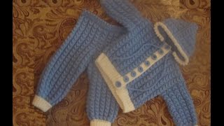 Костюмчик для малыша спицами Часть 2 suit for baby knitting [upl. by Gardy244]