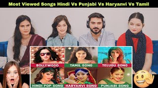 Most Viewed Songs  Bollywood Vs Hindi Pop Vs Punjabi Vs Haryanvi Vs Tamil Vs Telugu Songs [upl. by Carver364]