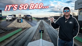 RESTORING a Rundown DRAGSTRIP Truck amp Trailer Drag Race [upl. by Eatnuahs96]