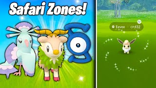 THE RAREST SHINY COSTUMED EEVEE IS BACK New Safari Zone Events Announced  Shiny BOOSTED Spawns [upl. by Aneelak]