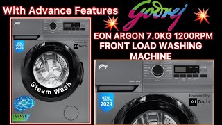 New Launch Godrej 7Kg front load washing machine Eon Argon 1200 Rpm Full review 2024॥How to use Demo [upl. by Zoltai]