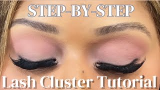 QUICK AND EASY CAT EYE LASH CLUSTER TUTORIAL  DIY AMAZON INDIVIDUAL EYELASH EXTENSIONS  WISPY [upl. by Harbert135]