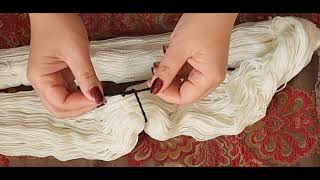 How to tie scrap yarn ties onto undyed yarn [upl. by Costa]