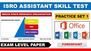 ISRO Assistant Skill test 2024  Practice Set1  PowerPoint [upl. by Jameson72]