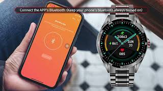 LIGE Smart Watch ST4 install software and connect bluetooth [upl. by Fanechka791]