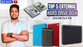 Best 5 Hard Drive For PCLAPTOP⚡Best 5 External HDD 2024⚡Top 5 External Hard Disk 2024 [upl. by Enelrihs]