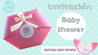 Como hacer una invitacion para baby shower  idea de pañalito 😉 Party pop🎉 [upl. by Hurleigh265]