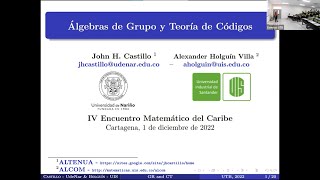 Álgebras de grupo y teoría de códigos  John Hermes Castillo [upl. by Suanne229]