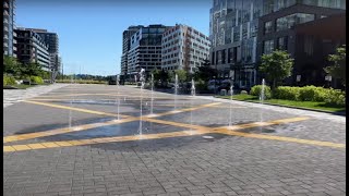 The fountain⛲️at the Dix30 light rail station square fountain square canada quebec brossard [upl. by Euginimod]