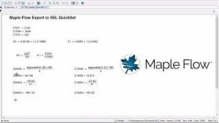 Exporting Protection Relay Settings to SEL Configuration Tools Using Maple Flow [upl. by Hartwell127]