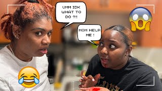 COUGHING UP BLOOD PRANK ON MY MOM she calls [upl. by Ahcsap]