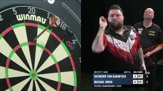 NINEDARTER  Michael Smith hits a perfect leg against Barney at PC5 [upl. by Vivica810]