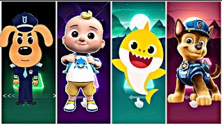 Baby shark 🆚 sheriff Labrador 🆚 babefin 🆚paw patrol 🚓  cower song coffindance tileshop [upl. by Mason]