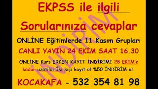 EKPSS atamaları ile ilgili SORUCEVAP yayınımıza bekliyoruz11 Kasım ONLİNE gruplarımızın KAMPANYASI [upl. by Abla]