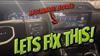 GMC Sierra Chevrolet Silverado shifter arm blocking infotainment SOLUTION FIX 2022 2023 2024 2025 [upl. by Eniffit]