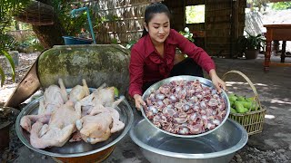 Countryside Life TV Chicken gizzard Winter melon Chickens cooking  Mother and daughter cooking [upl. by Krid]