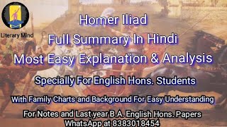 Homer Iliad European literature full Summary amp Analysis English Hons Easy explanation with charts [upl. by Chaney]