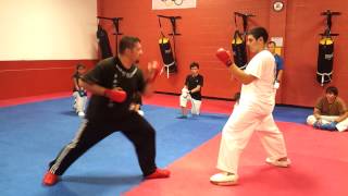 Shotokan Karate Sparring Technique Round  Hook Kick drill [upl. by Hessler576]