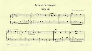 Bach Minuet in G major BWV 841 Harpsichord [upl. by Nurav]