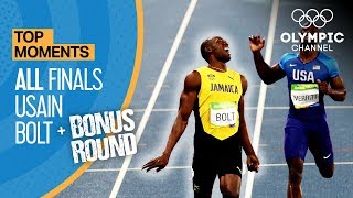 Usain Bolt  ALL Olympic finals  Bonus round  Top Moments [upl. by Jessica616]