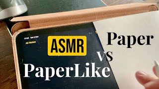 ASMR PaperLike for iPad vs Paper  Apple Pencil [upl. by Nosrettap]