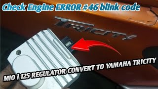 YAMAHA TRICITY 125 CHECK ENGINE BLINK CODE 46 Battery cannot be charge properly [upl. by Harbour]