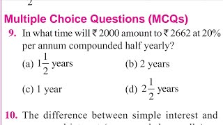 in what time will ₹2000 amount to ₹2662 at 20 per annum compounded half yearly [upl. by Farr]