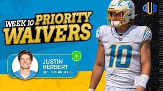 Week 10 Priority Waiver Wire Addition Justin Herbert [upl. by Raoul805]