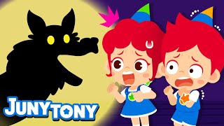 Shadow Game Song  Shadow Puppets  Wolf in the Dark  Playtime Songs  Funny Kids Song  JunyTony [upl. by Meehyr]