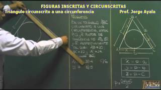 TRIANGULO CIRCUNSCRITO A UNA CIRCUNFERENCIA PROPIEDAD  DEMOSTRACION [upl. by Eilema]