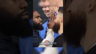 Jaron Ennis REFUSES to BREAK staredown vs Cody Crawley in FIRST face off [upl. by Upshaw]