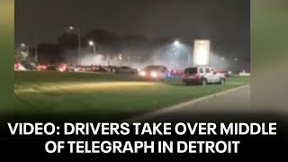 Video Reckless drivers take over Telegraph on median in Detroit [upl. by Henleigh]