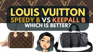 LOUIS VUITTON SPEEDY VS KEEPALL WORTH IT 🥰 💓 LV SPEEDY B BAG REVIEW SPEEDY B 20 VS KEEPALL B 25 [upl. by Cousin]