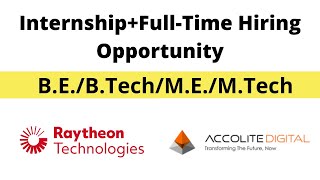 OffCampus Hiring Opportunity I Accolite I Raytheon Technologies [upl. by Eanel397]