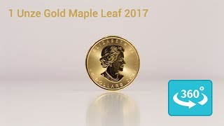 1 Unze Goldmünze Maple Leaf in 360° Ansicht [upl. by Nylrahc]