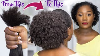 😱SHE CHANGED THE GAME DIY 172 kinky curly drawstring ponytail for SHORT 4C Natural Hair [upl. by Sirraf]