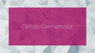 Clifton Fernandez  appearance [upl. by Atnauqahs]