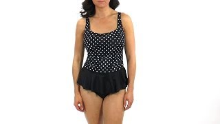 Longitude Basic Dot Peplum Tank One Piece  SwimOutletcom [upl. by Haela396]