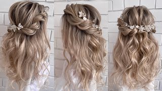 Wedding hairstyle How to do half up half down hairstyle [upl. by Aihsetal]