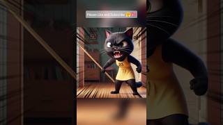 Cruel Black Mom Cat 😰🙀aicat cuteanimal cartoon cutecat catlover catcartoon [upl. by Koeninger]