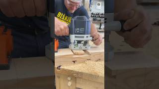 Bridle joint using a slot cutter bit woodworking tools maker woodwork joinery [upl. by Luckin]