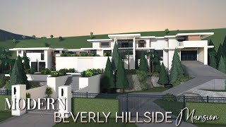 Bloxburg Modern Beverly Hillside Mansion Exterior  14M 🏘️ [upl. by Ecnerrot539]