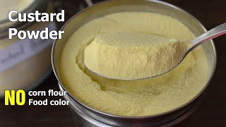 Custard Powder Recipe Without Corn Flour and Food Color  Homemade Custard Powder in 1 Minute [upl. by Snell]