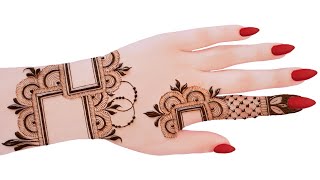 Very beautiful Square back hand Heart mehndi design  easy mehndi design  mehndi ka design mehndi [upl. by Ninehc]