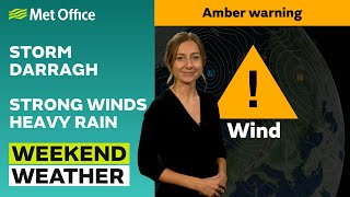 Weekend weather 05122024 – Storm Darragh brings a windy weekend – Met Office weather forecast UK [upl. by Caddric799]